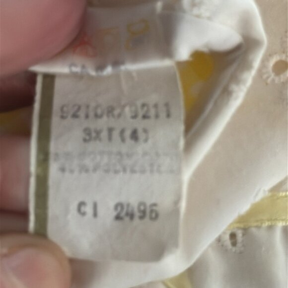 Vintage Yellow Gingham Party Dress Floral Easter Size 3x - Picture 7 of 15